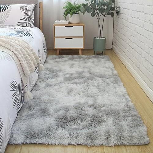 Grey Carpet Tie Dyeing Plush Soft Carpets For Living Room Bedroom Anti-slip Floor Mats Bedroom Water Absorption Rugs alfombra