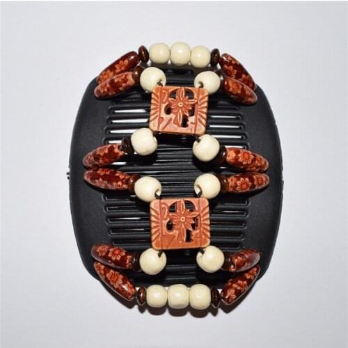 Standard comb Wooden beads with flower patterns beads 20pcs/lot magic comb