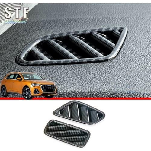 Carbon Fiber Style Interior Seat Adjustment Switch Knob Button Cover Trim For Audi Q3 2019 2020