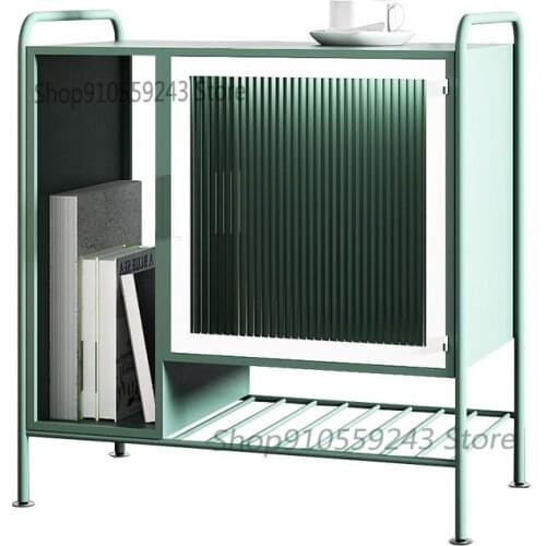 Light Luxury Sofa Side Table Nordic Creative Side Table Home Small Apartment Corner Table Simple Wrought Iron Side Cabinet Stora