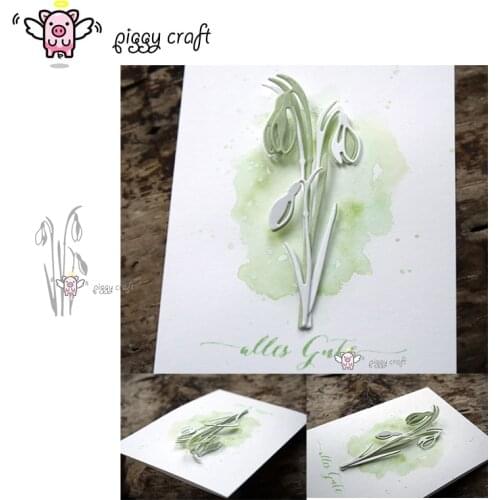 Piggy Craft metal cutting dies cut die mold 3Pcs Flower decoration Scrapbook paper craft album card punch knife art cutter die