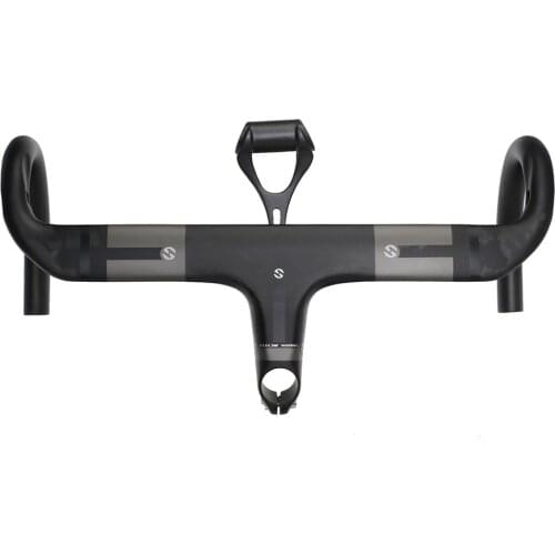 TOSEEK Carbon Fiber Road Bicycle Integrated Carbon Handlebar with 28.6mm stem Carbon Riding Road bent bar Bike Parts