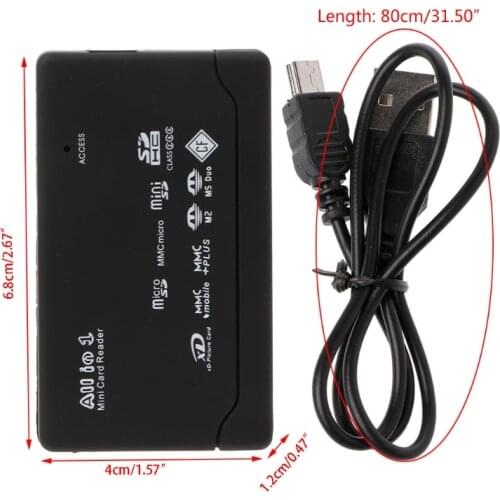27RA All-In-One Memory Card Reader For USB External Mini SDHC M2 MMC XD CF