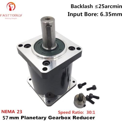 Input 6.35mm NEMA23 Ratio 30:1 Planetary Gearbox Reducer for NEMA23 57mm Servo/Stepper Motor ,57XG