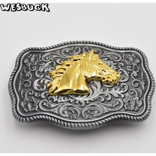 WesBuck Brand Horse Head Belt Buckles for Men Women Metal Buckles