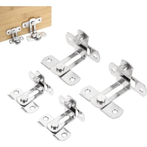 Dophee 1pc Door Latch Buckle Hasp Bending Latch Barrel Bolt with Screws for Doors Buckle Bolt Sliding Lock 90 Degree