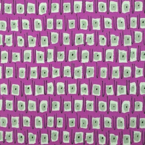 1 yard Cotton Fabric for sewing pathwork, dress, cloth, bedding - Square dots on purple backgound (width=145cm)
