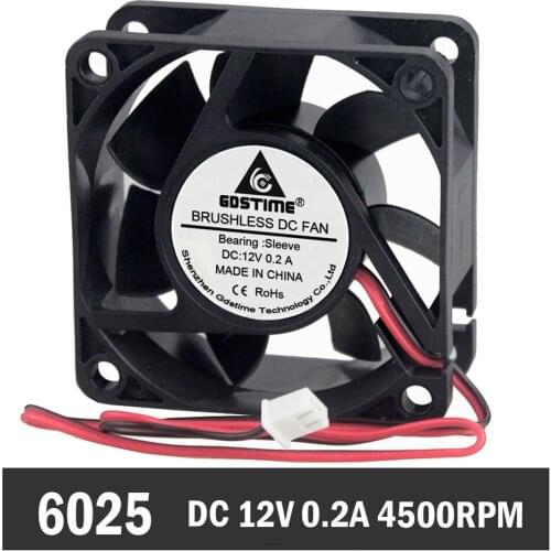 100PCS Gdstime 60mm 6cm 60mmx60mmx25mm DC 12V Brsuhless Cooling Fan for PC CPU Laptop Desktop Base Cooler Accessories