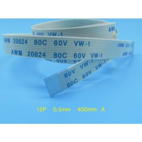 2pcs AWM 20624 80C 60V VW-1 FFC FPC flat flexible cable 0.5mm pitch 12pin Length 400mm Width 6.5mm Forward Flex cable Type A