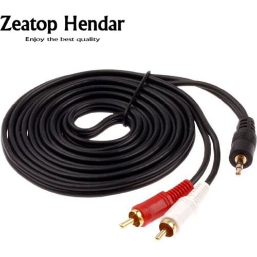 5pcs 3.5mm to 2 RCA 3.5 mm Stereo Plug to 2 RCA Male Audio Y Cable Splitter Connector 1.5M
