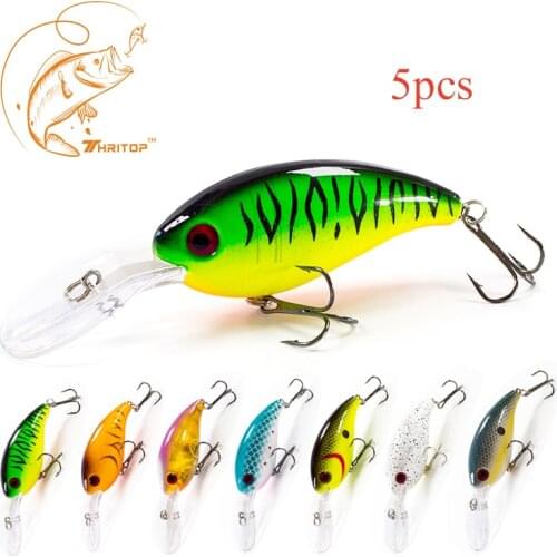Thritop 5pcs New Design Crank Fishing Lures with High Quality 100mm 14.5g 7 Colors TP003 Sharp Hook Artificial Bait Fishing
