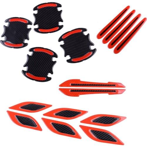 CITALL 16pcs/Set 3D Car Bumper Warning Mark Stickers Rearview Mirror Safety Reflective Tape Door Handle Bowl Protective Film