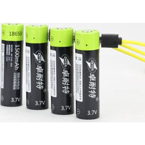 Cncool 3.7V 18650 Battery USB Rechargeable Bateria 1500mAh Lithium Li-ion Polymer Batteries Charged By Micro USB Cable Drop ship