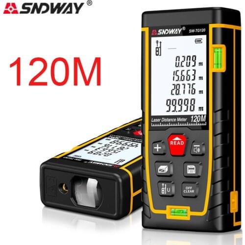 SNDWAY Laser Rangefinder 50M 70M 100M 120M Laser distance measure Bilevel bubbleElectronic ruler House construction and Hunting