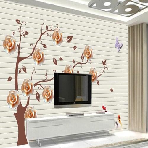 Decorative wallpaper Modern simple 3D fish grain fresh sofa TV background wall