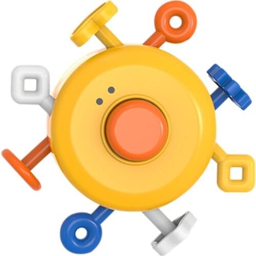 Baby Bathing Toy Kids Cute Finger Push Toy Rotary Bell Rattle Safe Tactile Sensation Bathing Toy Shower Swimming Water Toys