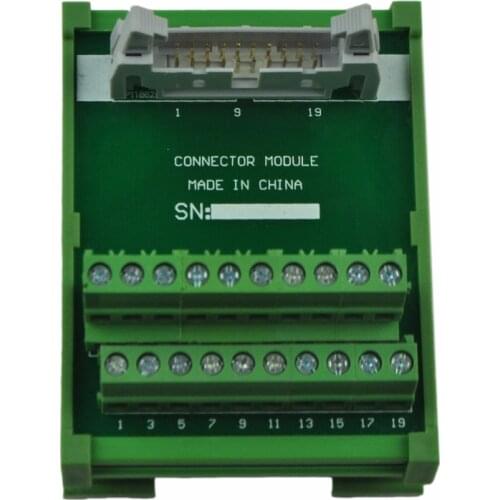 DIN Rail Mount 20P Screw Terminal Block Adapter Module