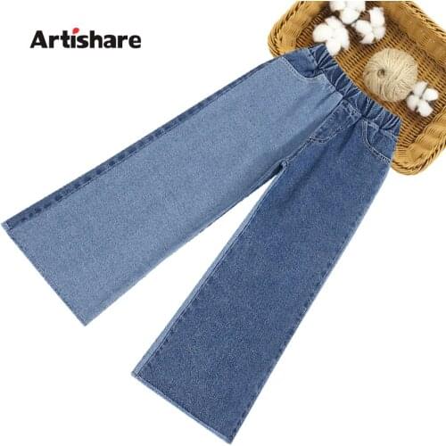 Jeans For Girl Patchwork Jeans Kids Girl Casual Style Childrens Jeans Spring Autumn Clothes For Girls 6 8 10 12 14