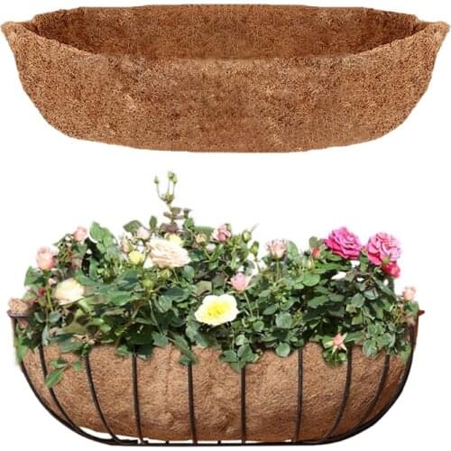 Coco Liner Trough Replacement Liner Wall-Mounted Manger Coconut Palm Mat for Flower Pots Hanging Basket Wall Trough Liner Balcon