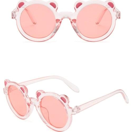 Summer Toddlers Round Sunglasses Little Boys Girls Sweet Style Little Bear Frame Outdoor Travel Casual Glasses