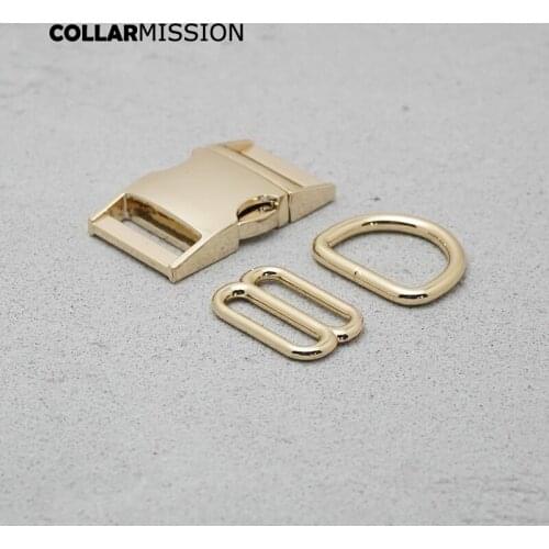 25mm God Metal Plated Buckle (Metal Buckle+ Adjust Buckle+ D Ring) For Backpack Bag Webbing Cat Dog Collar DIY Accessory