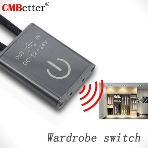 Mini 12-24V Wardrobe IR Motion Sensor Switch Wardrobe Cabinet Lighting Open Waving Switch Home LED Light Bulbs Strip Lamp Switch