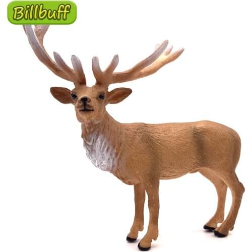 2021 DIY Simulation Wild Animal Cervus Elaphus Figures Lifelike Action Model Collection Deers Educational toys for children Gift