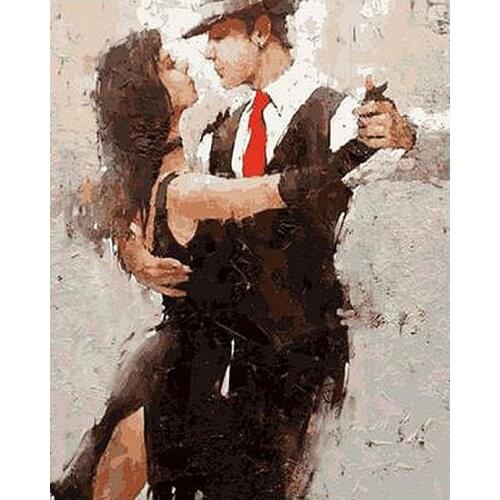 Painting by Numbers Dance Couples Hand Painted Pictures by Number Canvas Wall Art Set Home Decoration Paint by Numbers DIY Gift