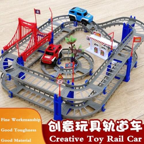 NEW 73 Pcs DIY Toys For Children Gifts Creative Toys Rail Cars Assembling Electric Trains Car Sets Children’s Educational Toys