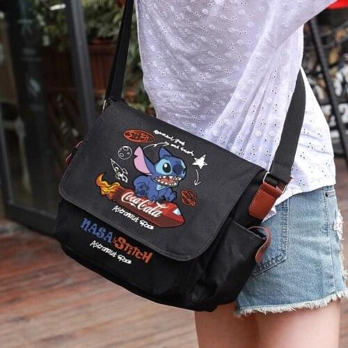 Original Disney Interstellar Baby Stitch Peripheral Fashion Brand Student Shoulder Bag Messenger Bag And Women Make-up Bag