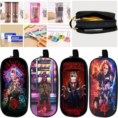 2021 Stranger Things 4 Pencil Case 3d Print Double layer Pencil Box for Students Children Girls Cosmetic Case Teens Boys Pen Bag