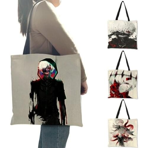 Personalized Tokyo Ghoul Print Women Handbags Halloween Horror Series School Shoulder Book Bags Shopper Bags Large Capacity