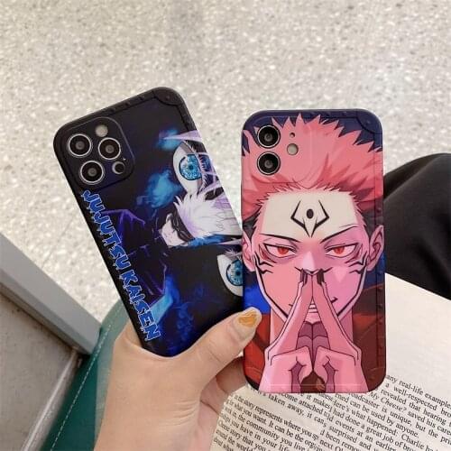 Hot Cartoon Anime Jujutsu Kaisen Gojo Satoru Phone Case For IPhone 12 11 Pro X Xs Max XR 7 8 Plus SE2 Cute Soft Silicon Cover