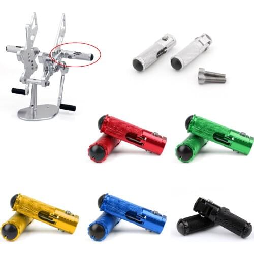 Topteng Multicolors Folding Foot pegs Footpeg Rear set Rest Racing For Universal Motorcycle CNC