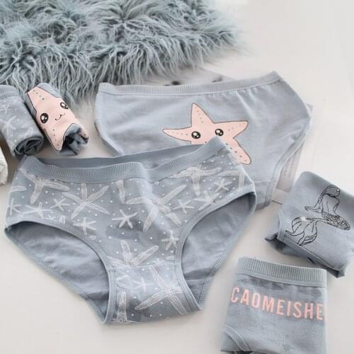 Lovely Cartoon Patterned Underwear For Women Cute Cotton Menstrual Panties Soft Girls Students Briefs Ladies Lingerie