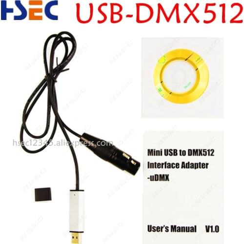 USB to DMX Interface Adapter LED DMX512 Studio Computer PC Stage Lighting Controller Dimmer support WIn10 free shipping