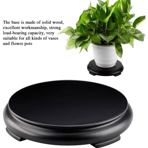 8-19cm Diameter Real Solid Wood Carving Vase Base Stone Buddha Incense Flowerpot Wood Carving Teapot Base