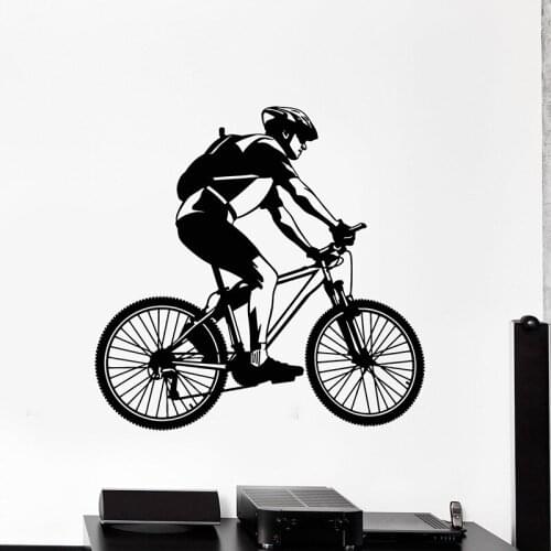 Bicycle Bike Race Cycling Cyclist Sport Teen vinyl wall sticker home decor boys room decal diy art mural wallpaper gift