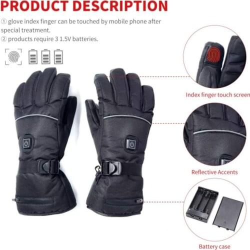 Outdoor Winter Thermal Gloves Waterproof High Electric Heated Gloves Battery Powered For Ski Climbing Heating Gloves