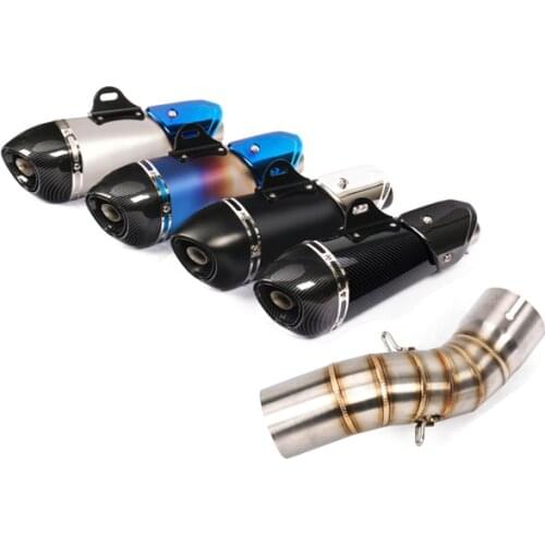 Slip On Motorcycle Exhaust Mid Link Pipe And 51mm Muffler Stainless Steel Exhaust System For Kawasaki Z900 Until 2019