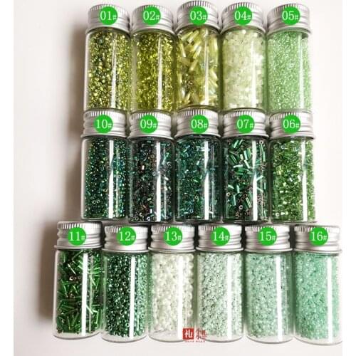 Green 12g high quality embroidery beads handmade diy French three-dimensional woven loose beads rice beads materials