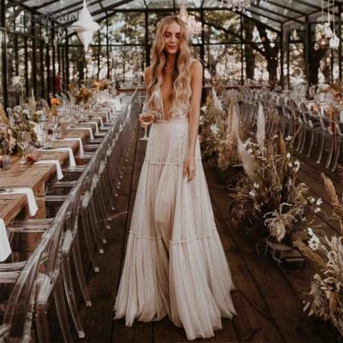 Magical Nude Tulle Wedding Dresses Whimsical Boho Truly Dreamy Women Bridal Vestido De Noiva Spain GYPSY Abiti da sposa DW025