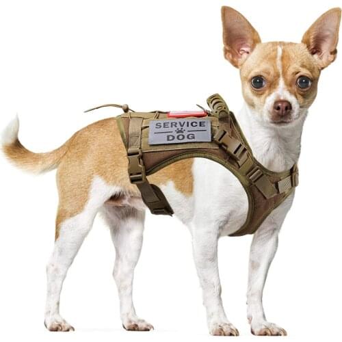 Dog Cloth Tactical Service Dog Harness Vest, Adjustable Work Water-Resistant Military Comfortable Molle Handle with Extenrder