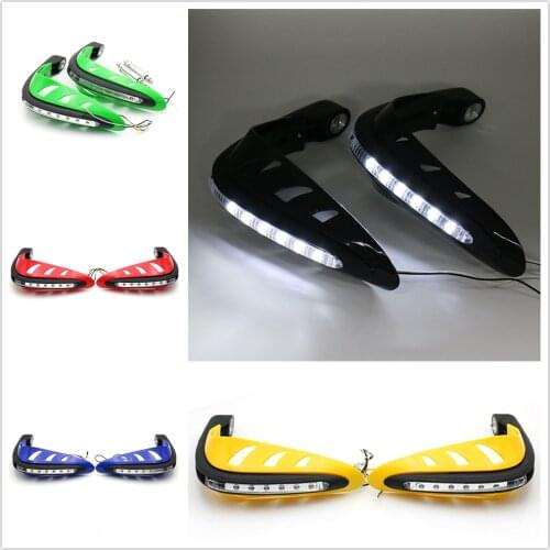1Pair Motorcycle Handlebar Hand Protector with LED Light Handguards LED Hand Guard Universal Hand Guards Motor accessories