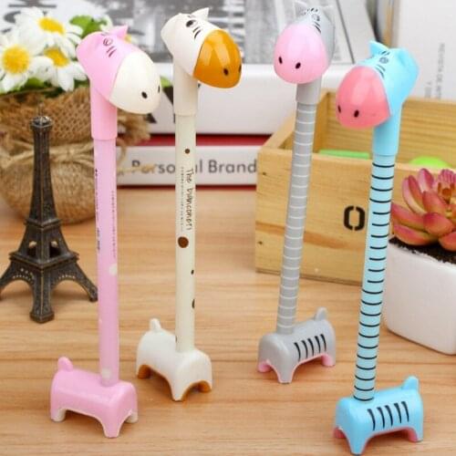 1 pcs Kawaii Stationery Hippo Ballpoint Pen Super Q Can stand expression Emot Ballpoint pen School Stationery Office Supplies