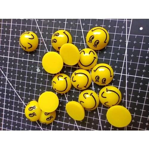 1pcs/lot resin flat back mini smile ball 17mm Scrapbook Embellishment DIY Phone Decoration