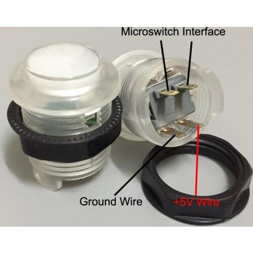 10pcs Arcade HAPP Style 5V Lit Illuminated Push Button Screw-in Type with Built-in LED Lamp Microswitch for MAME