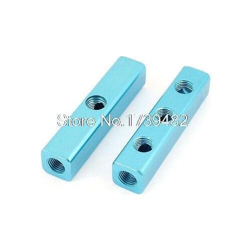 2 Pcs Air Compressor 1/4 BSP 3 Way Air Hose Pipe Inline Manifold Block Splitter