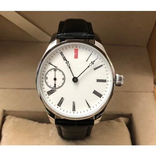 41mm GEERVO Enamel White dial Asian 6497 17 jewels movement Mens watch Mechanical watches Pilot watch GR10-20