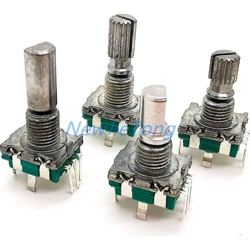 5pcs 360 Degree Rotary Encoder EC11 20 Position with A Built In Push Button Switch 5Pins Handle Length 15mm 20mm D Plum Shaft